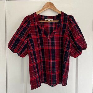 LOFT V-neck bubble sleeve blouse